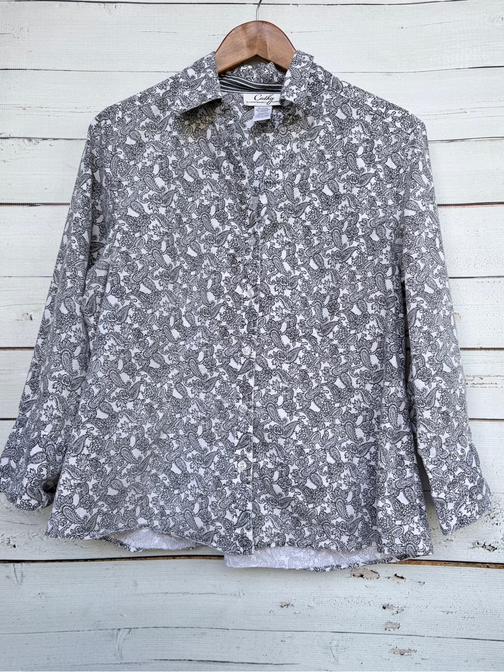 Cathy a Cathy Daniels Company Paisley Print Button Down Collared Shirt Size XL